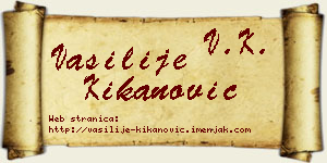Vasilije Kikanović vizit kartica